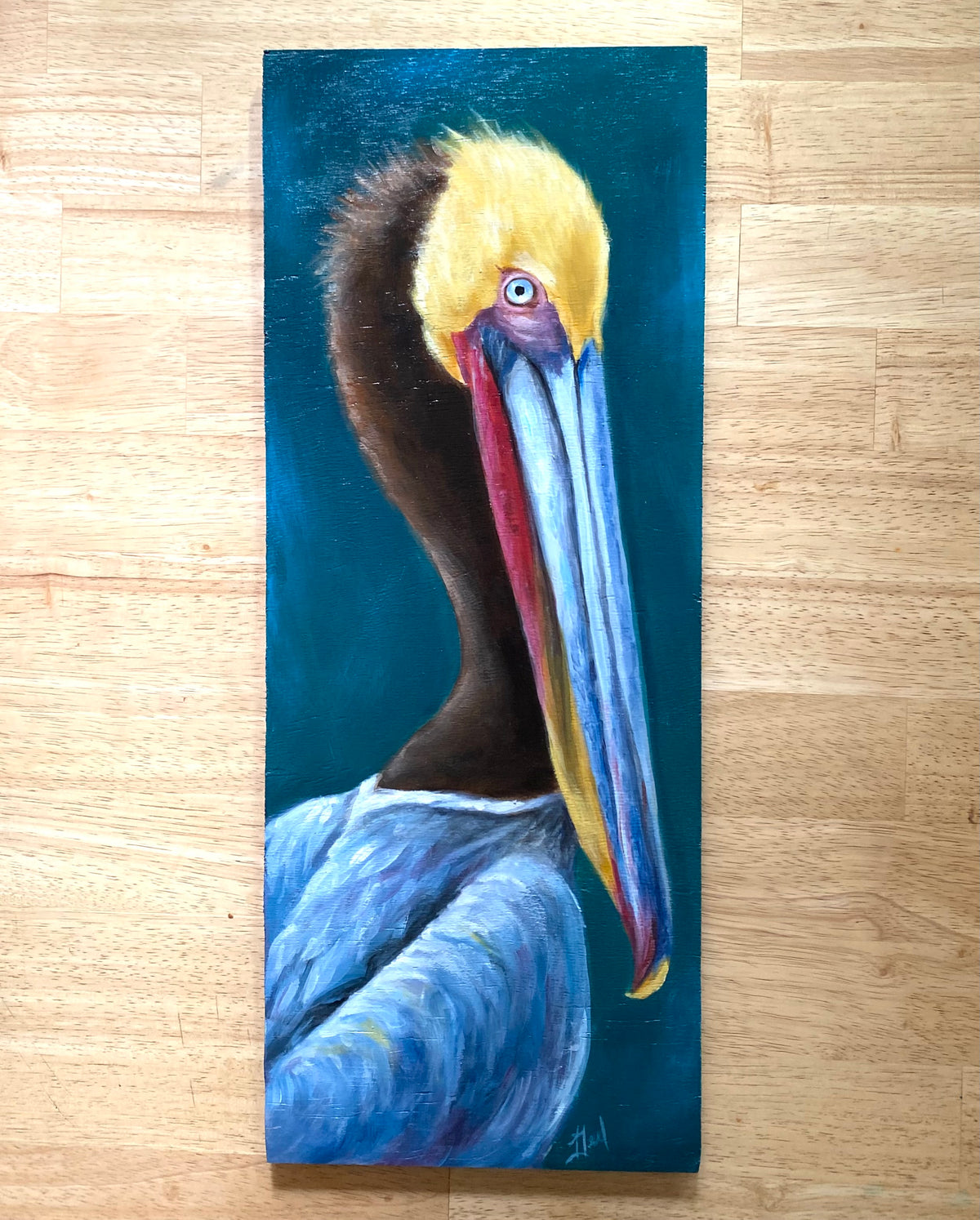 Brown Pelican Original Acrylic Painting
