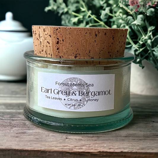 Earl Grey & Bergamot Scented Candle, Hand Poured Soy Candle