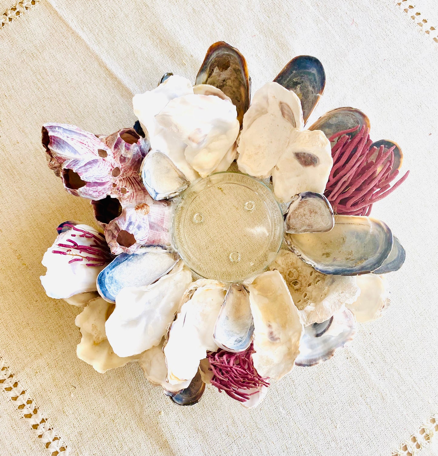 Purple Barnacle & Coral Candle Holder