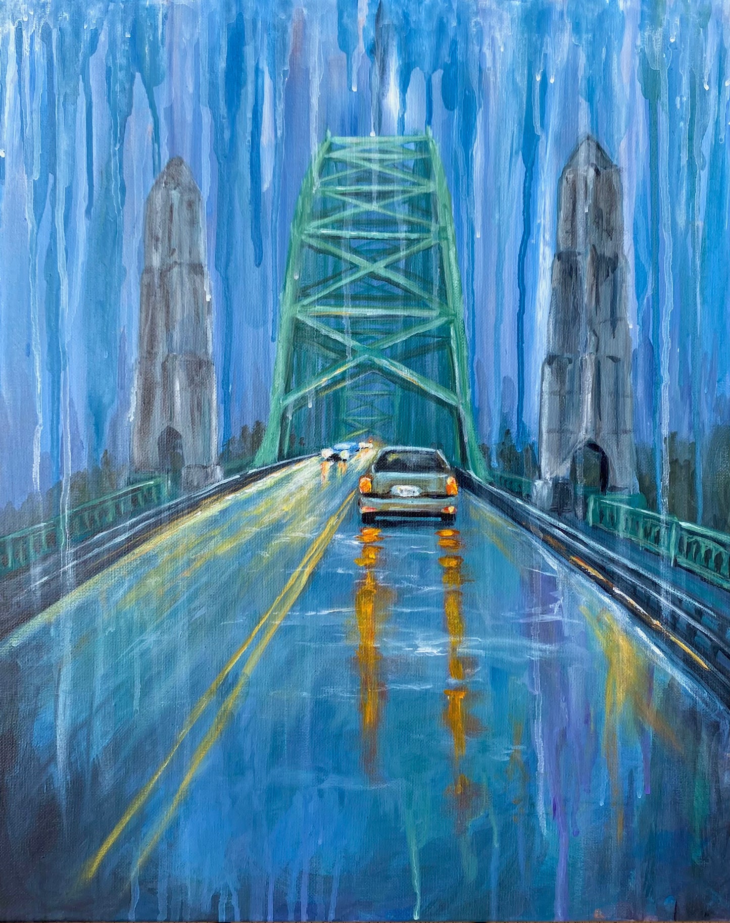 Yaquina Bridge, Original painting, 16x20