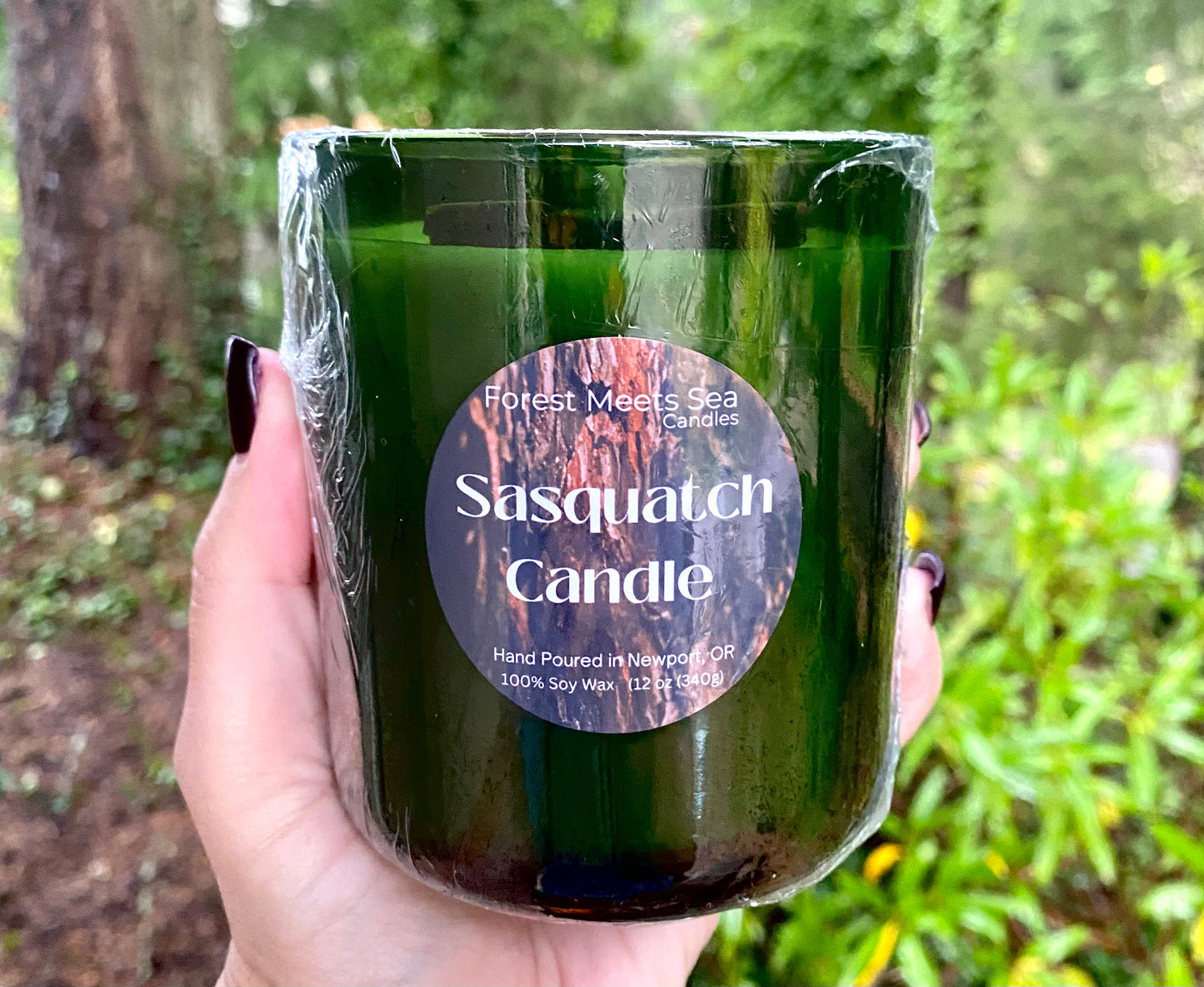 Sasquatch Candle, Big Foot Candle, Hand Poured Soy Candle