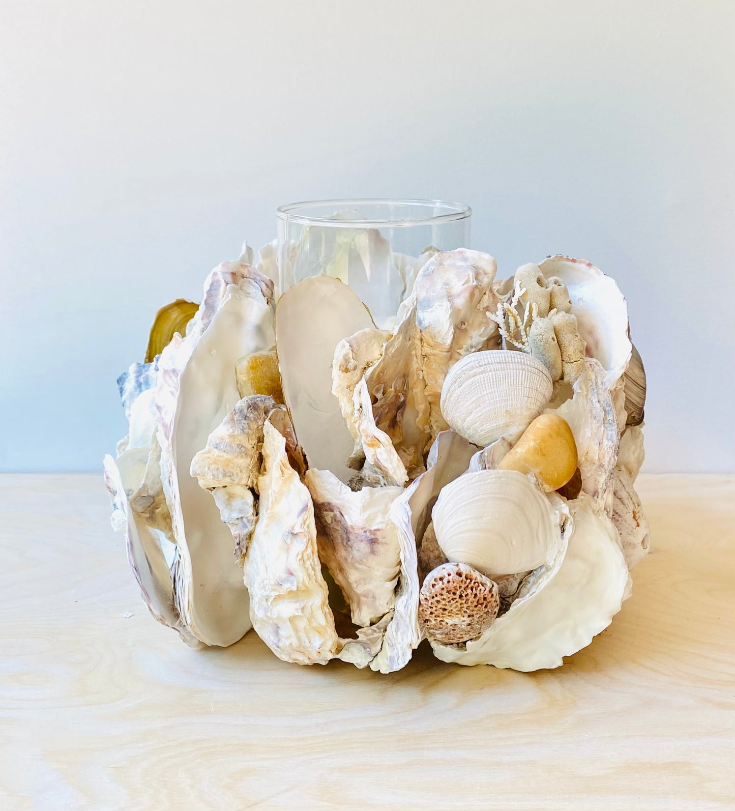 PNW Centerpiece, Shell Candle Holder