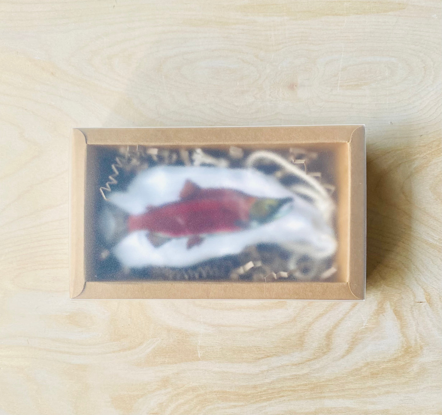 Sockeye Salmon Ornament, Handmade Oyster Shell Ornament