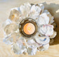 Oyster Shell Centerpiece with Round Insert, Shell Candle Holder