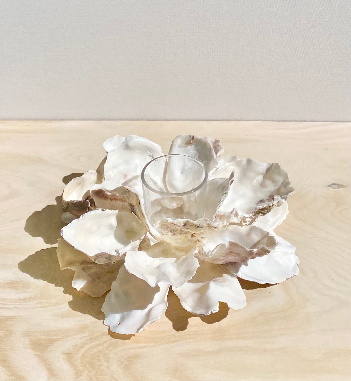 Votive Oyster Shell Candle Holder, Beach Centerpiece