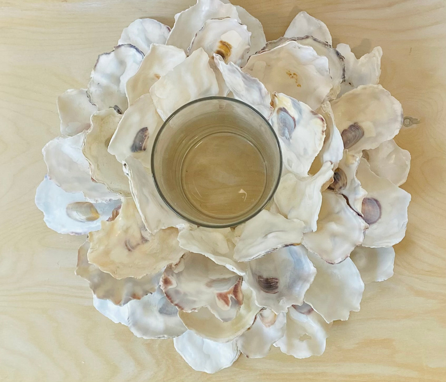 Large Oyster Shell Candle Holder, Beach Centerpiece