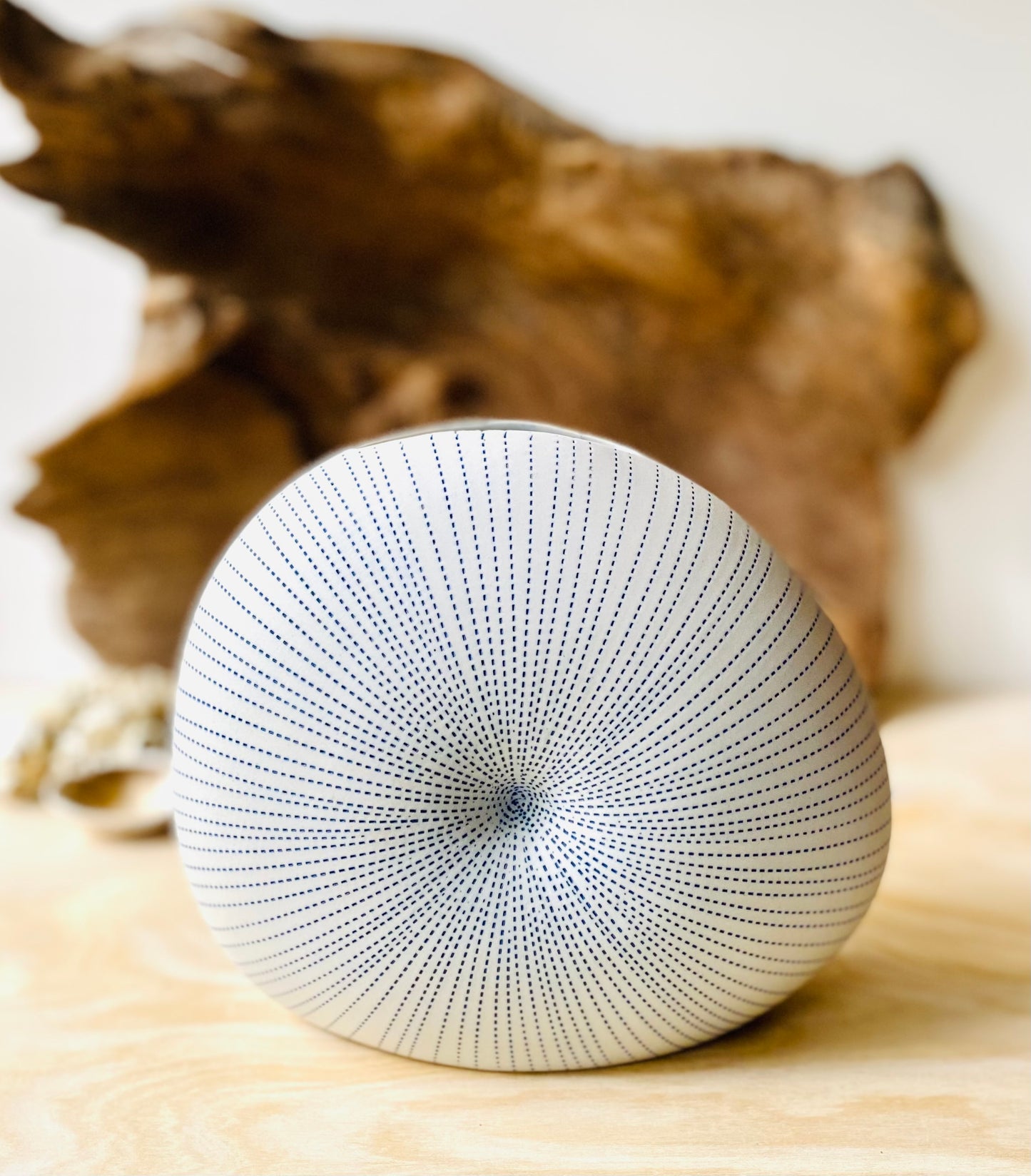 White Modern Vase, Sea Urchin Vase, Decorative Container Med.