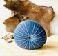 Blue Urchin Vase, Modern Porcelain Container, Med.